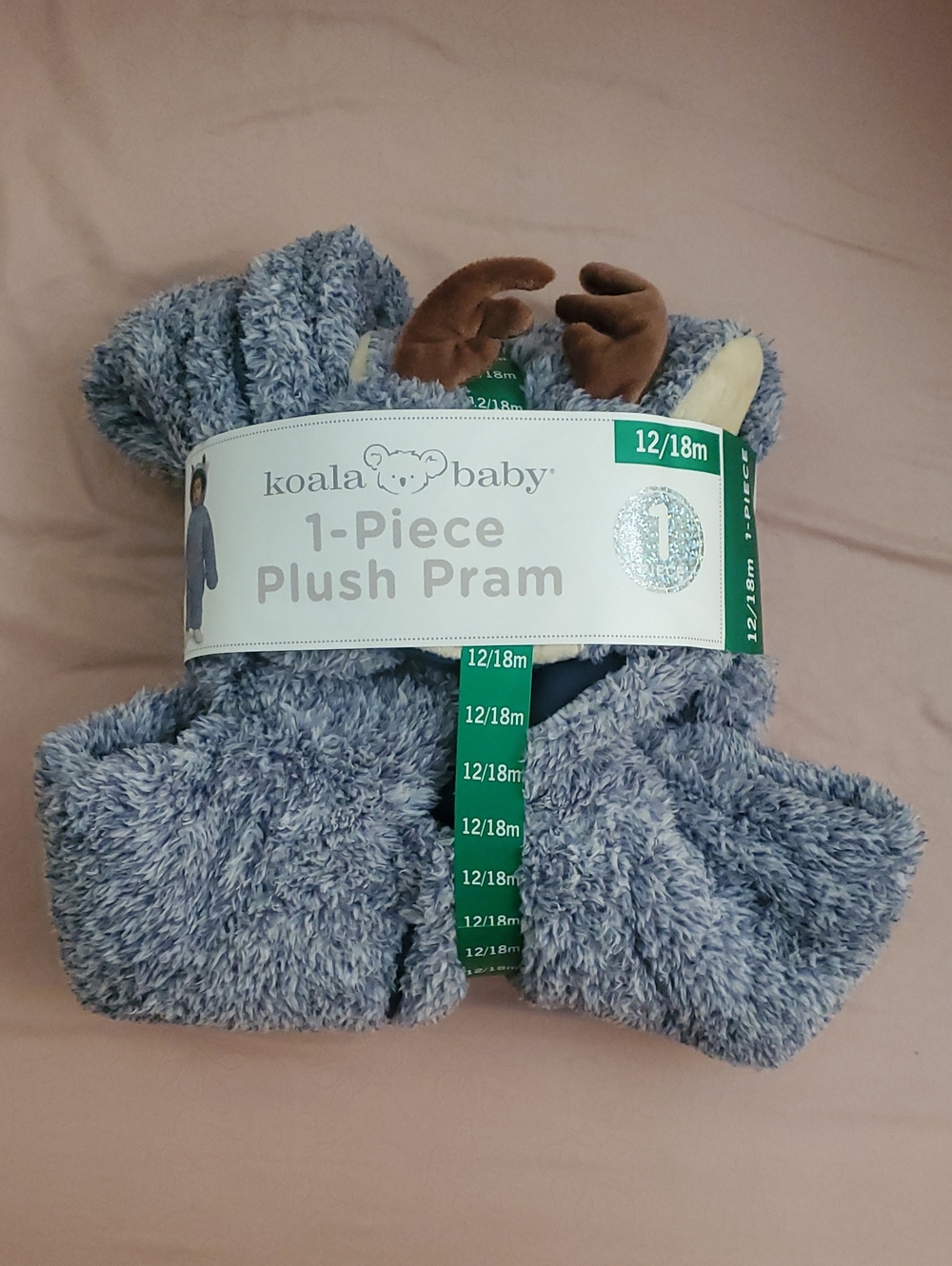 Koala Kids Light Blue Plush 1-Piece Plush Pram